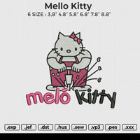 Mello Kitty Embroidery File 6 size