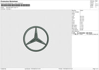 Mercedes Benz Logo  Embroidery File 6 size