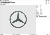 Mercedes Benz Logo  Embroidery File 6 size