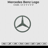 Mercedes Benz Logo  Embroidery File 6 size