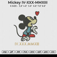 Mickey IV-XXX-MMXIII Embroidery File 6 size