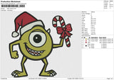 Mike Santa Embroidery File 6 size