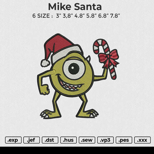 Mike Santa Embroidery File 6 size