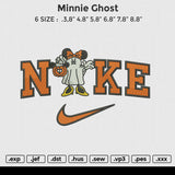 Minnie Ghost  Embroidery File 6 size