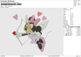 Minnie  cupid Embroidery File 6 size