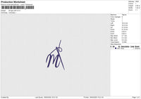 M logo puff Embroidery File 6 size