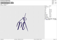 M logo puff Embroidery File 6 size