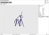 M logo puff Embroidery File 6 size