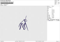M logo puff Embroidery File 6 size