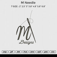 M needle Embroidery File 6 size