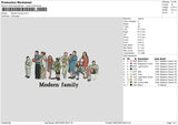 Modern family Embroidery File 6 size