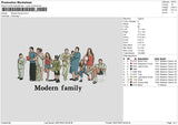 Modern family Embroidery File 6 size