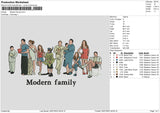 Modern family Embroidery File 6 size