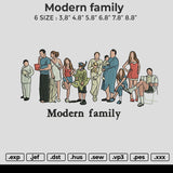 Modern family Embroidery File 6 size