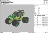 Car Monster Embroidery File 6 sizes