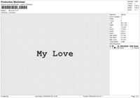 My Love Embroidery File 6 size