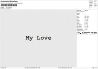 My Love Embroidery File 6 size