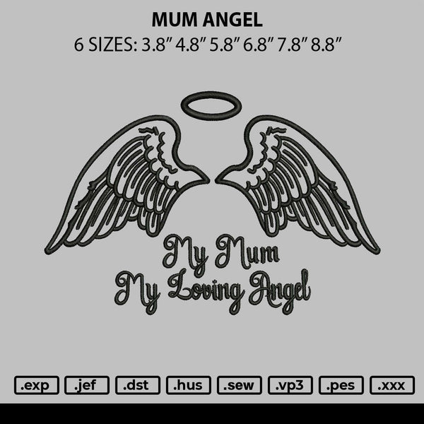 Mum Angel Embroidery File 6 sizes