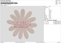 Giseletext Embroidery File 6 sizes