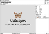 Nailsstext Embroidery File 6 sizes