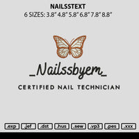 Nailsstext Embroidery File 6 sizes