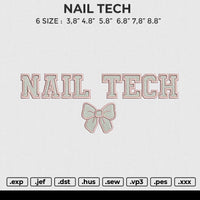 NAIL TECH Embroidery File 6 size