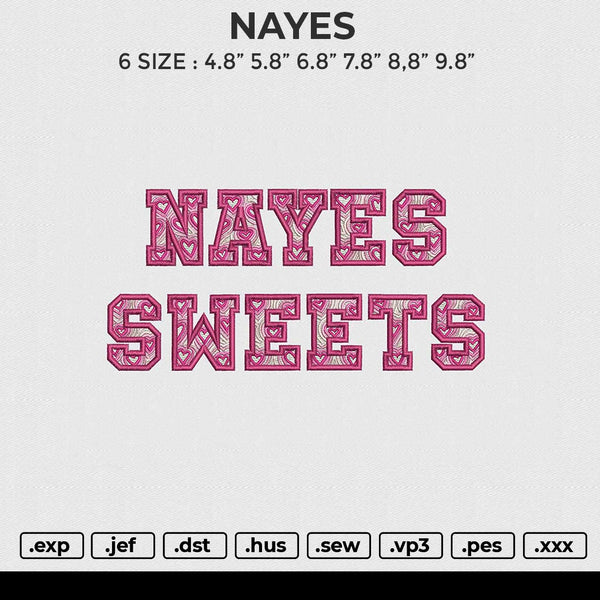 NAYES Embroidery File 6 size