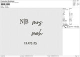 NB text Embroidery File 6 size