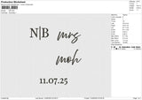 NB text Embroidery File 6 size