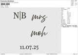 NB text Embroidery File 6 size