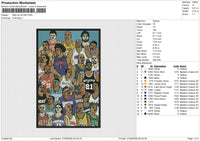 NBA ALLSTAR Embroidery File 6 size