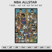 NBA ALLSTAR Embroidery File 6 size