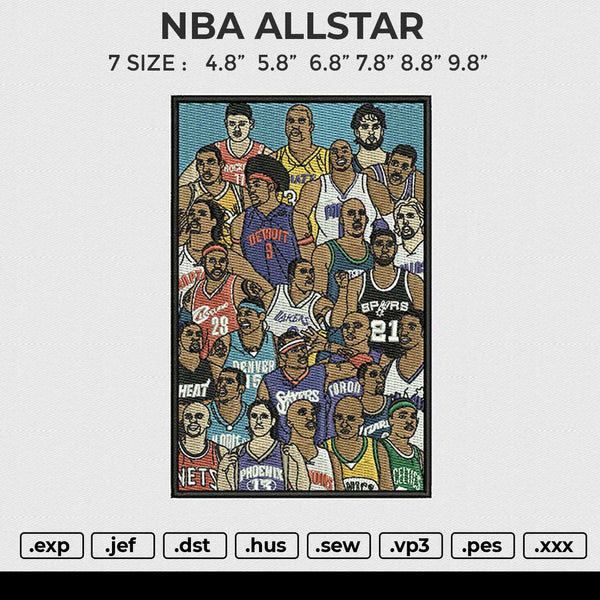 NBA ALLSTAR Embroidery File 6 size