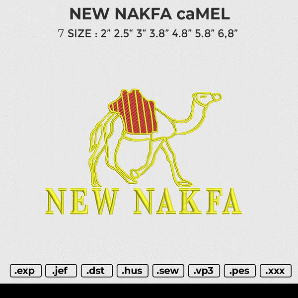 NEW NAKFA caMEL Embroidery File 6 size