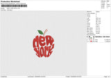 NEW YORK APPLE Embroidery File 6 size