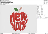 NEW YORK APPLE Embroidery File 6 size