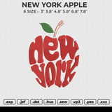 NEW YORK APPLE Embroidery File 6 size