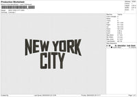 NEW YORK CITY Embroidery File 6 size