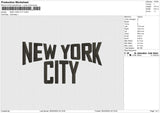 NEW YORK CITY Embroidery File 6 size