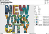 NEW YORK CITY Embroidery File 6 size
