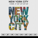 NEW YORK CITY Embroidery File 6 size
