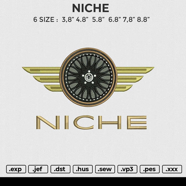 NICHE Embroidery File 6 size