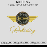 NICHE v2 Embroidery File 6 size