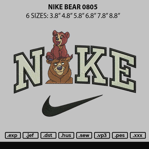 Nike Bear 0805 Embroidery 6 sizes