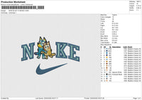 NIKE BLUEY N BINGO Embroidery File 6 size