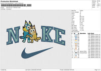 NIKE BLUEY N BINGO Embroidery File 6 size