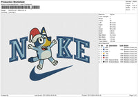 NIKE BLUEY XMAS Embroidery File 6 size