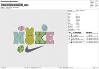 NIKE BUNNY 29325 Embroidery File 6 size