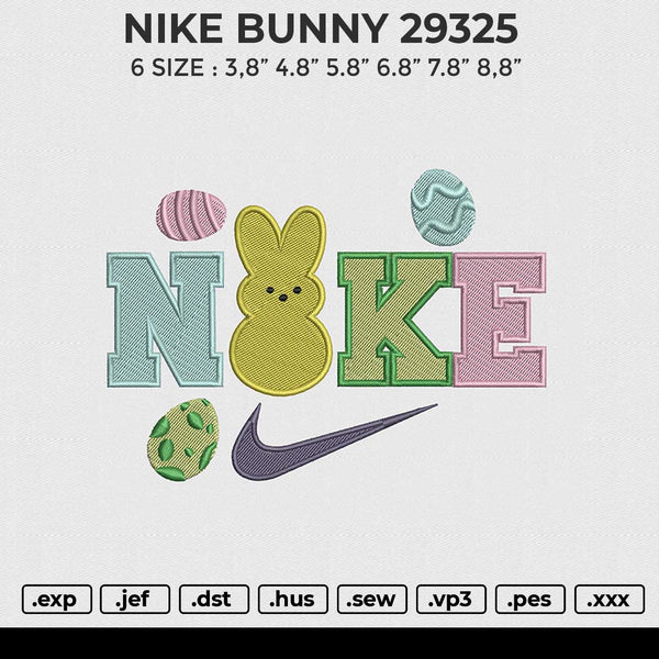 NIKE BUNNY 29325 Embroidery File 6 size