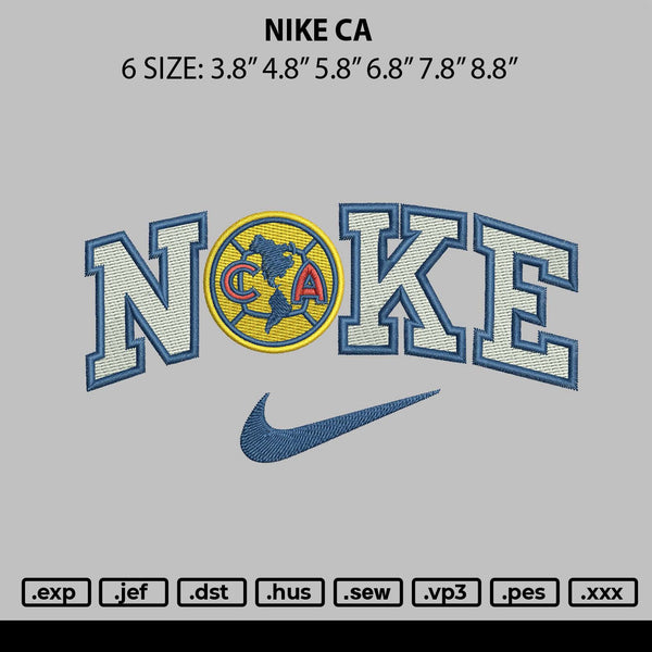 Nike Ca Embroidery File 6 sizes